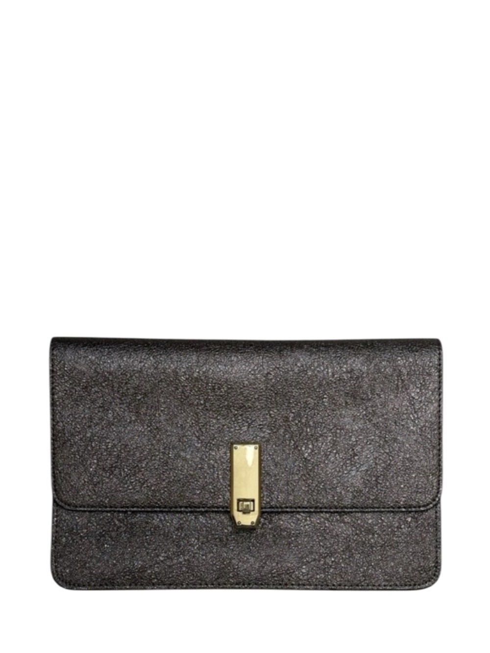 EXPRESS - TEXTURED METALLIC GRAY CLUTCH